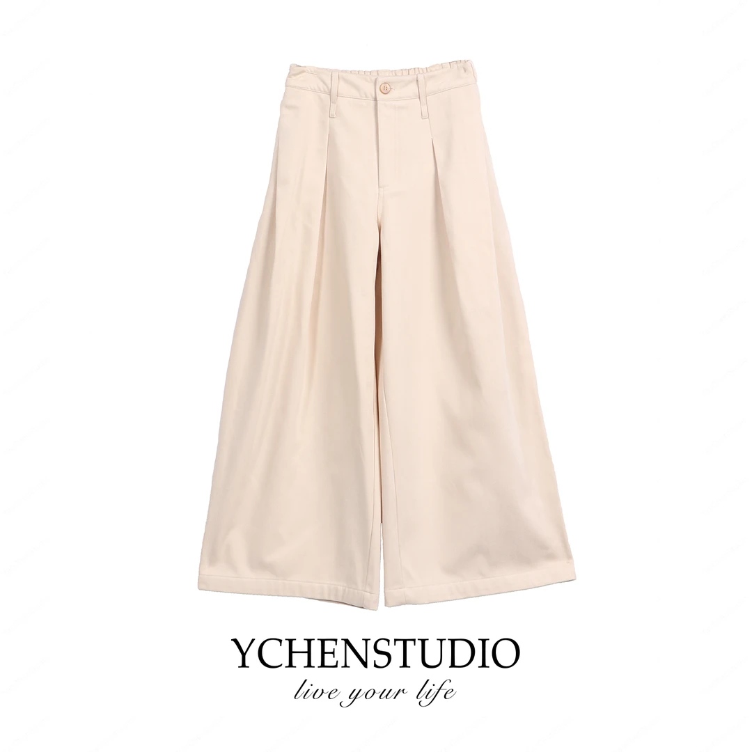 YCS【云山】冬季新款一粒扣松紧后腰廓形洋气阔腿裤X647
