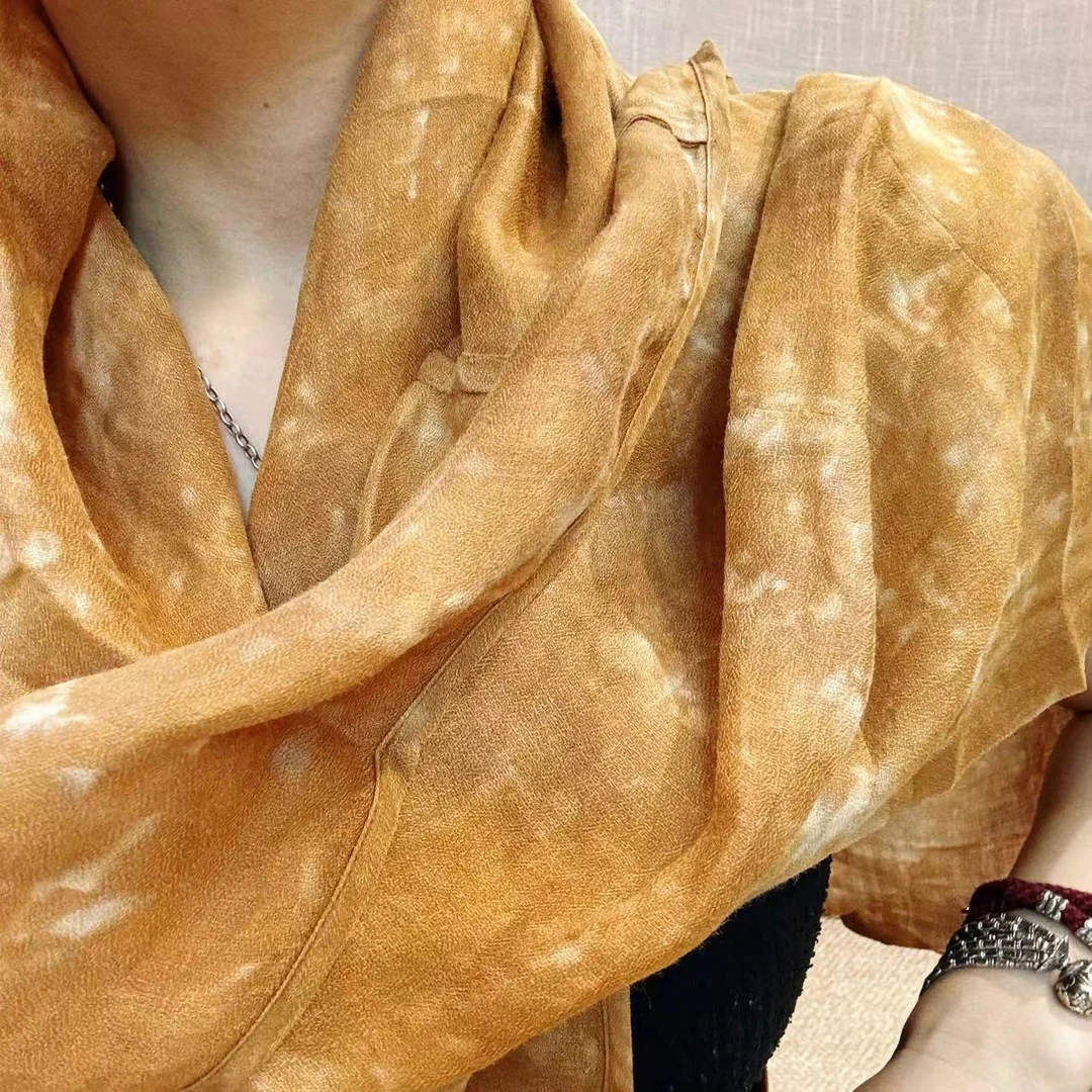 D1233手工扎染长条围巾可做头巾发带长180宽40左右无吊牌介意慎拍