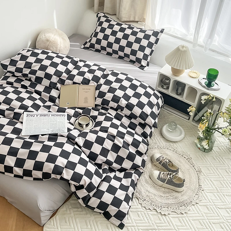 纯色床上用品非纯棉全棉被单被套被罩大学生宿舍三件套单人床柔软