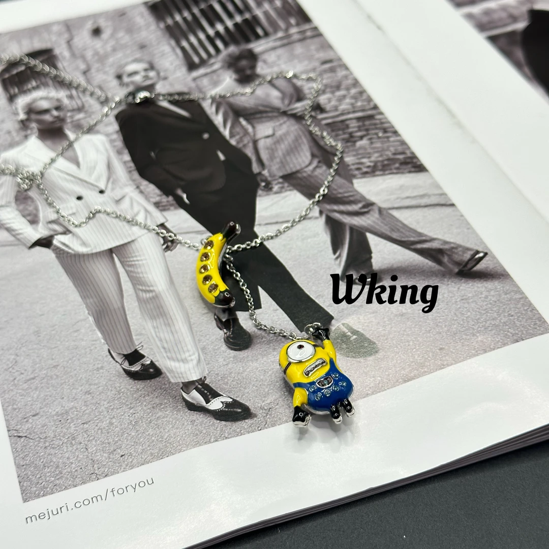 铜合金项链 王大嘴原创 “小黄人”可爱风小黄人抽拉项链A637