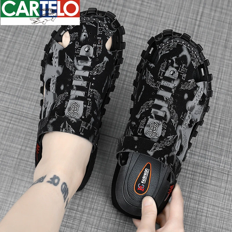 卡帝乐鳄鱼男士凉鞋2025新款夏季包头外穿开车司机户外两用拖鞋男