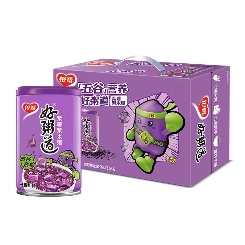 银鹭好粥道紫薯紫米粥280g*12罐方便速食粥 整箱八宝粥
