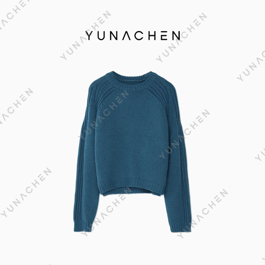 菠萝宝宝Yuna【殊观】ZJ15 秋冬新款气质圆领套头针织衫女161-60395