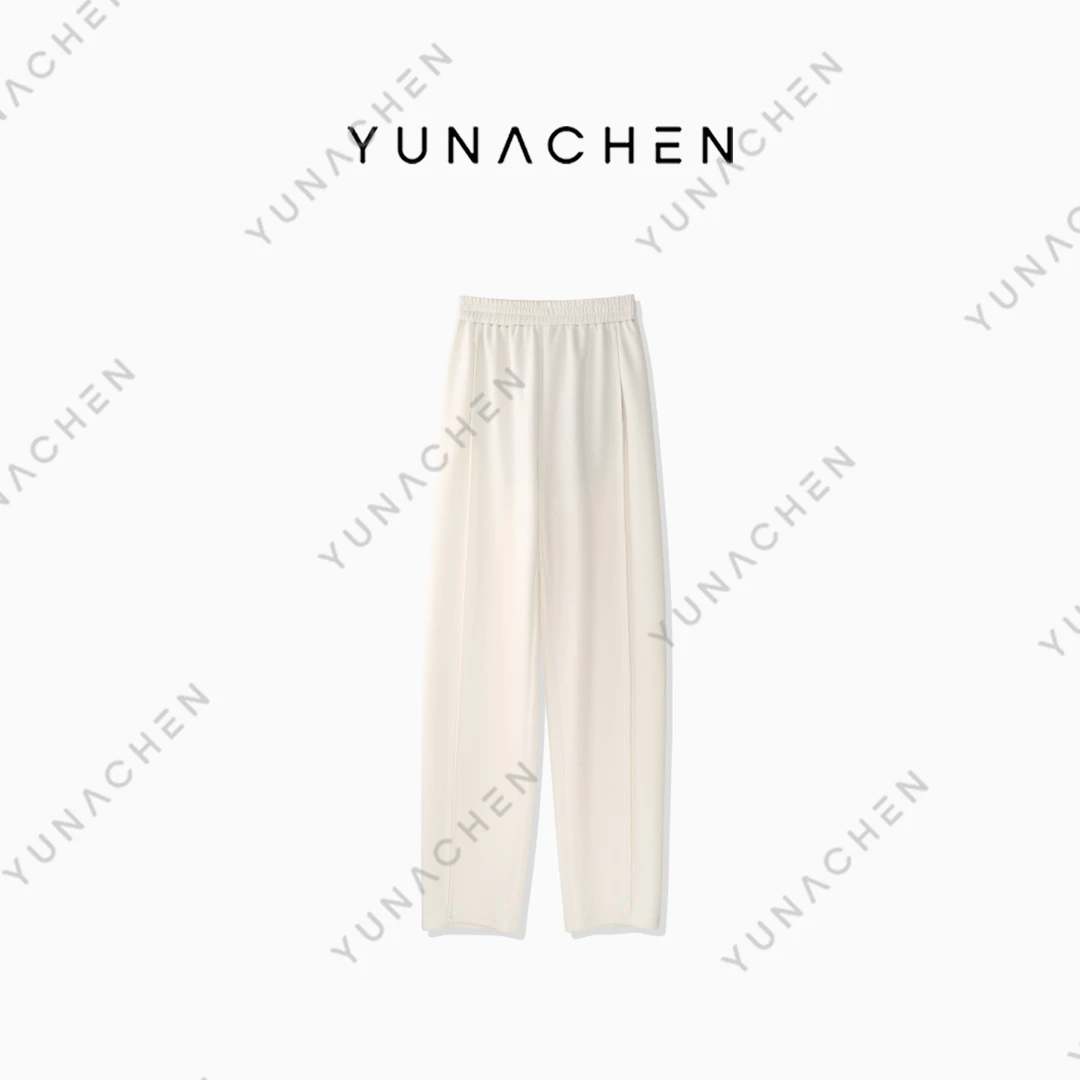 YUNACHEN【珍珠】C12春季薄高腰直筒果冻梭织长裤01-999-W23QK141A