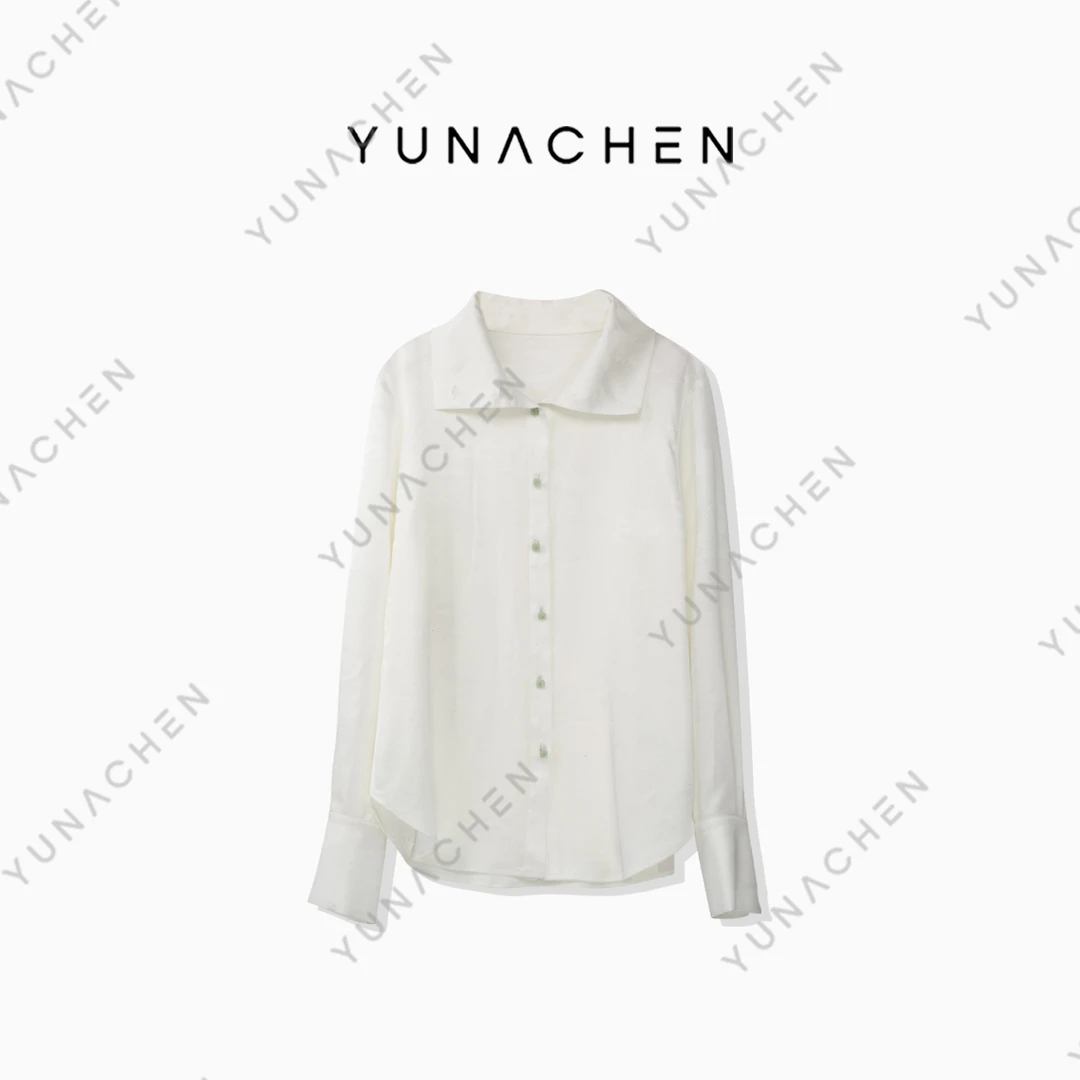 YUNACHEN【初霜】A12 休闲时尚新中式国风莲蓬衬衫 01-999-G23QC53A