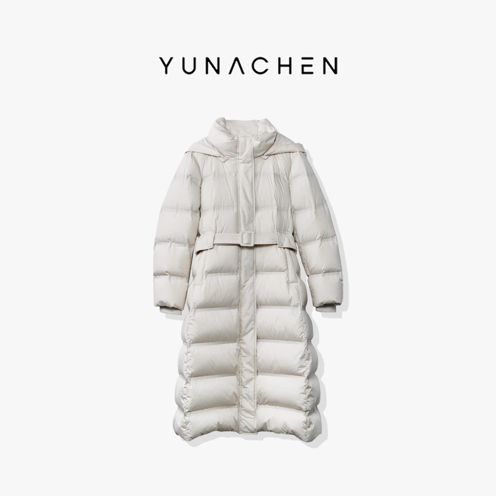 YUNACHEN现货【映嘉】 K10 秋冬白鹅绒厚款连帽长款羽绒服137-86501