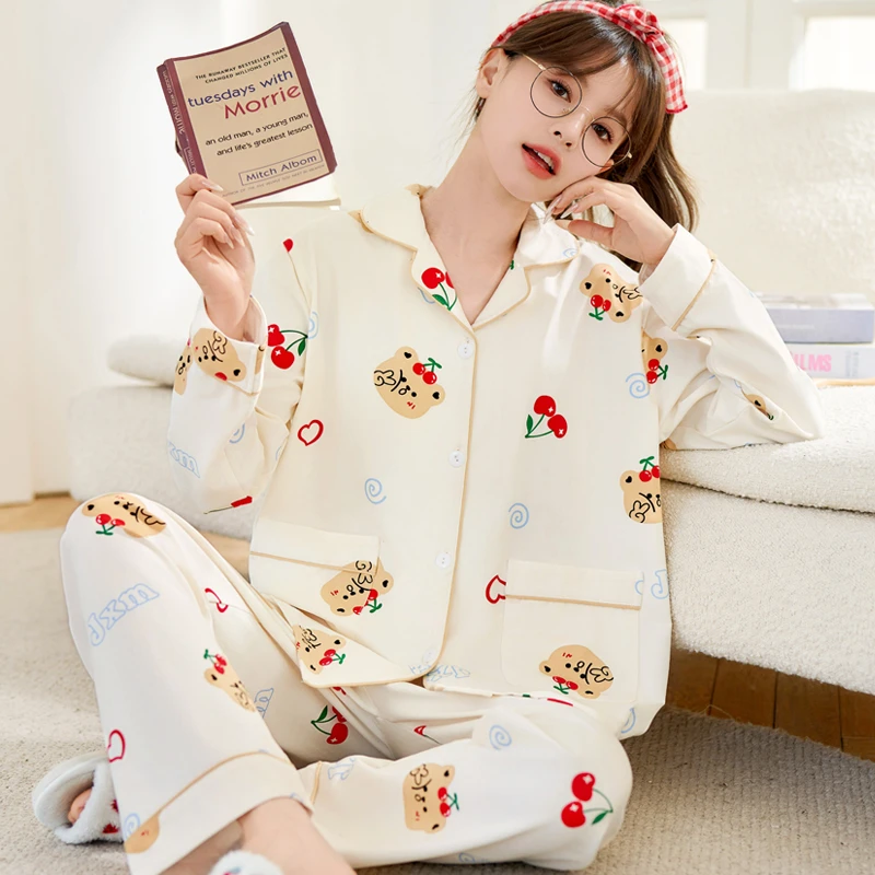 睡衣女秋冬新款长袖2025年网红爆款可爱休闲春秋可外穿家居服套装