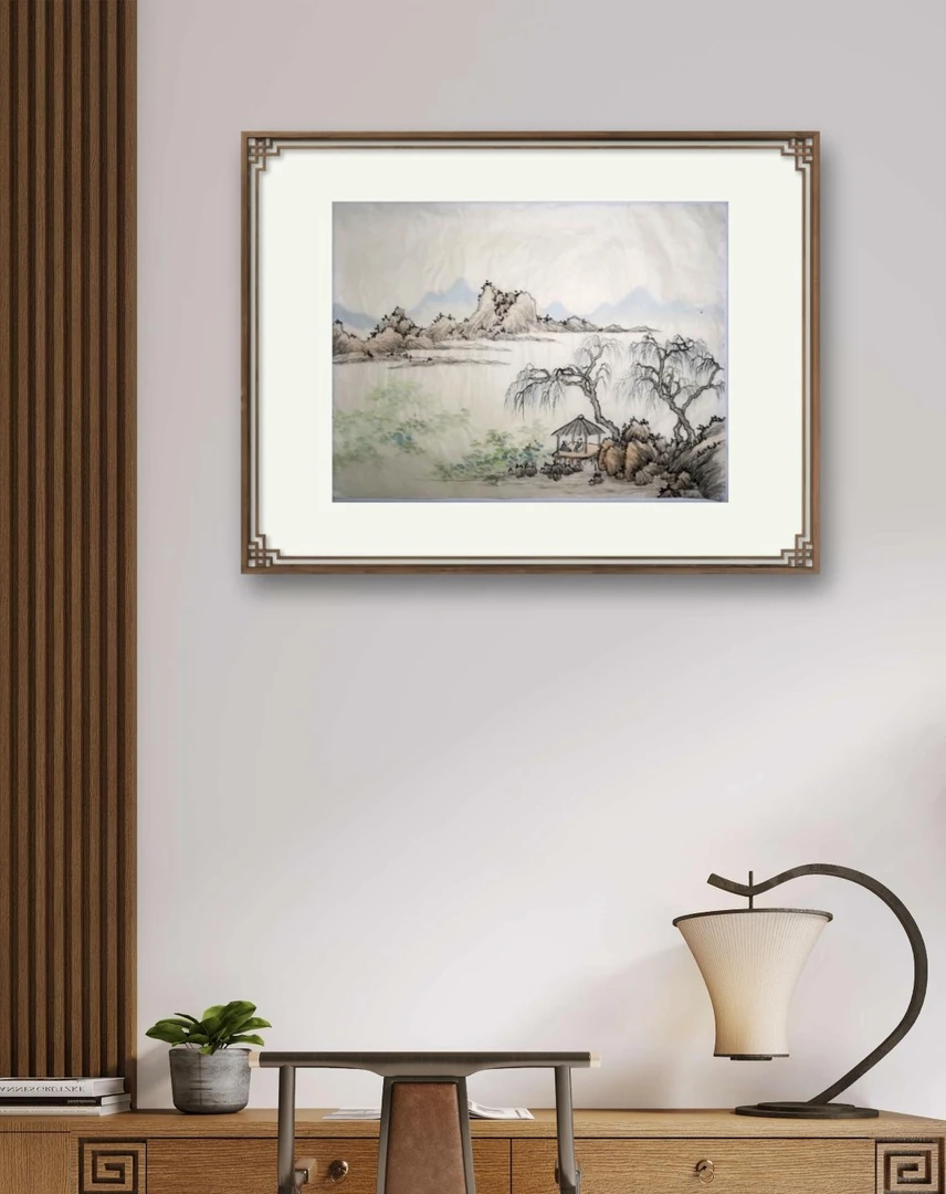 手绘仿古国画山水家居挂画办公室客厅卧室书房茶室餐厅酒店装饰