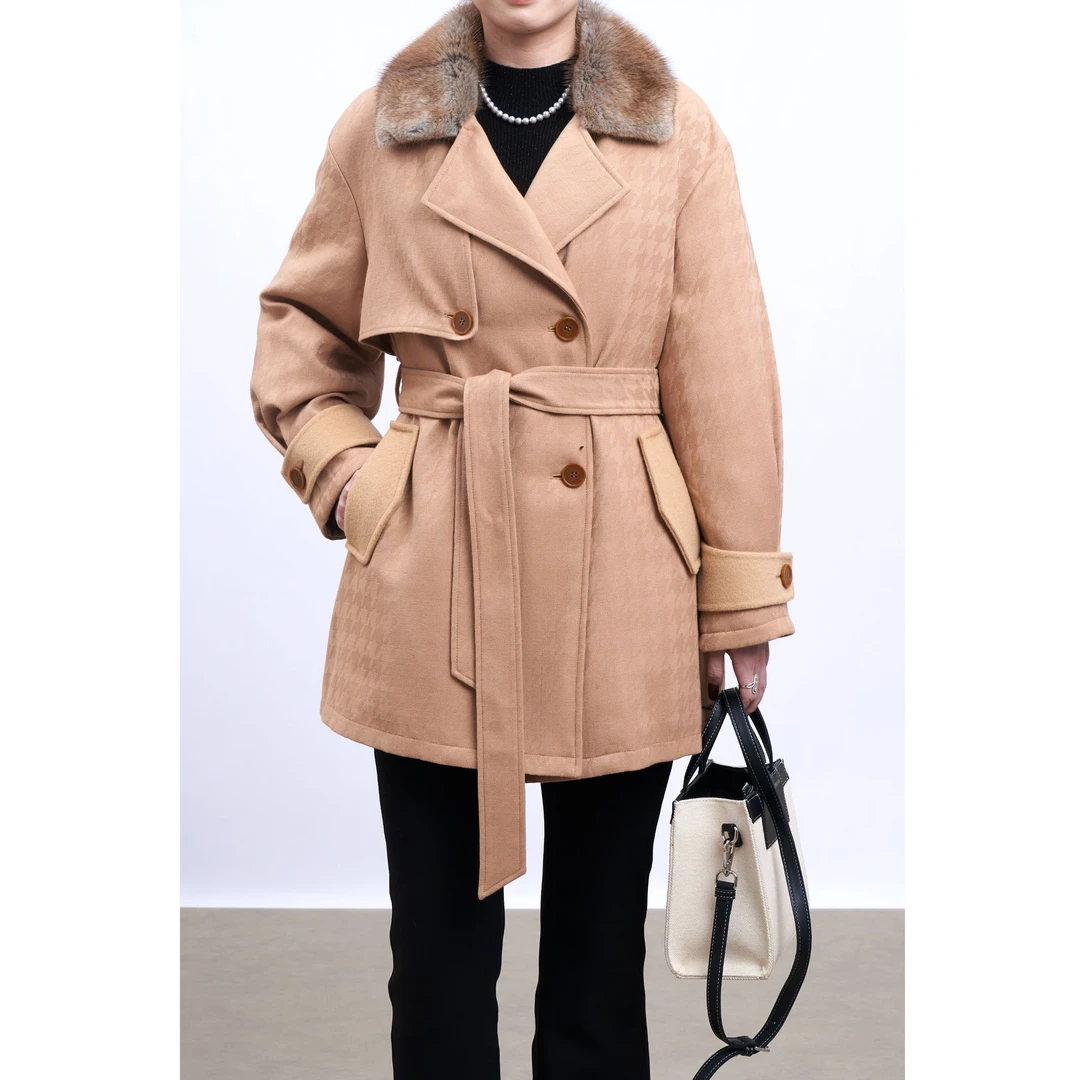 【王老板】“紫金千鸟” 新款羊毛大鹅 刺绣面料鹅绒内胆 600402