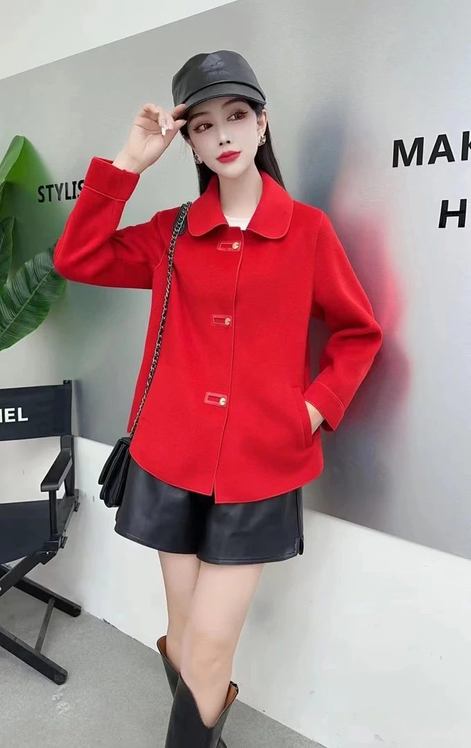 新款春秋双面绒气质短款时尚减龄外套16款