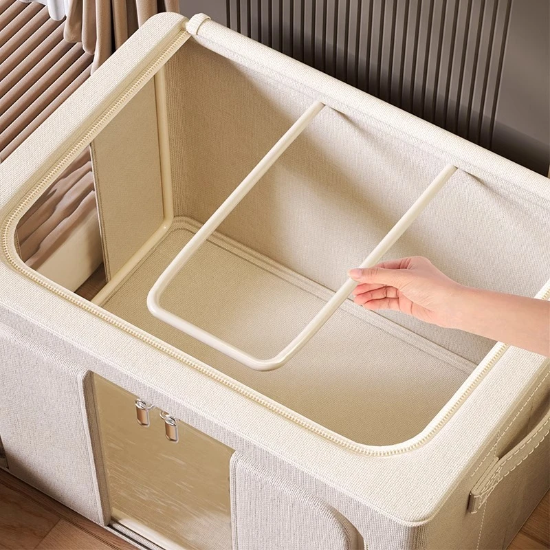 优芬天山棉麻衣服收纳箱大容量衣柜装衣物整理神器布艺折叠储物筐