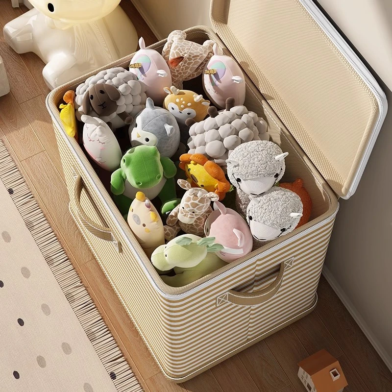 娃娃收纳筐毛绒玩具收纳神器大容量翻盖可折叠收纳箱放公仔脏衣篮