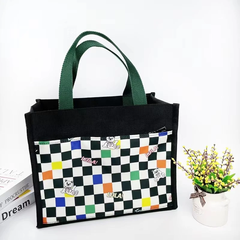 饭盒包手提袋高颜值时尚上班族洋气带饭包帆布学生上课补习袋防水