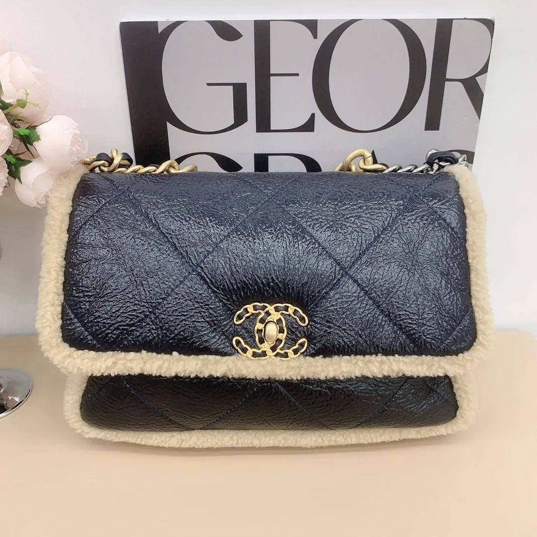 95新 Chanel/香奈儿 奢物瑾选 菱格 19bag系列中号 芯片款小香风