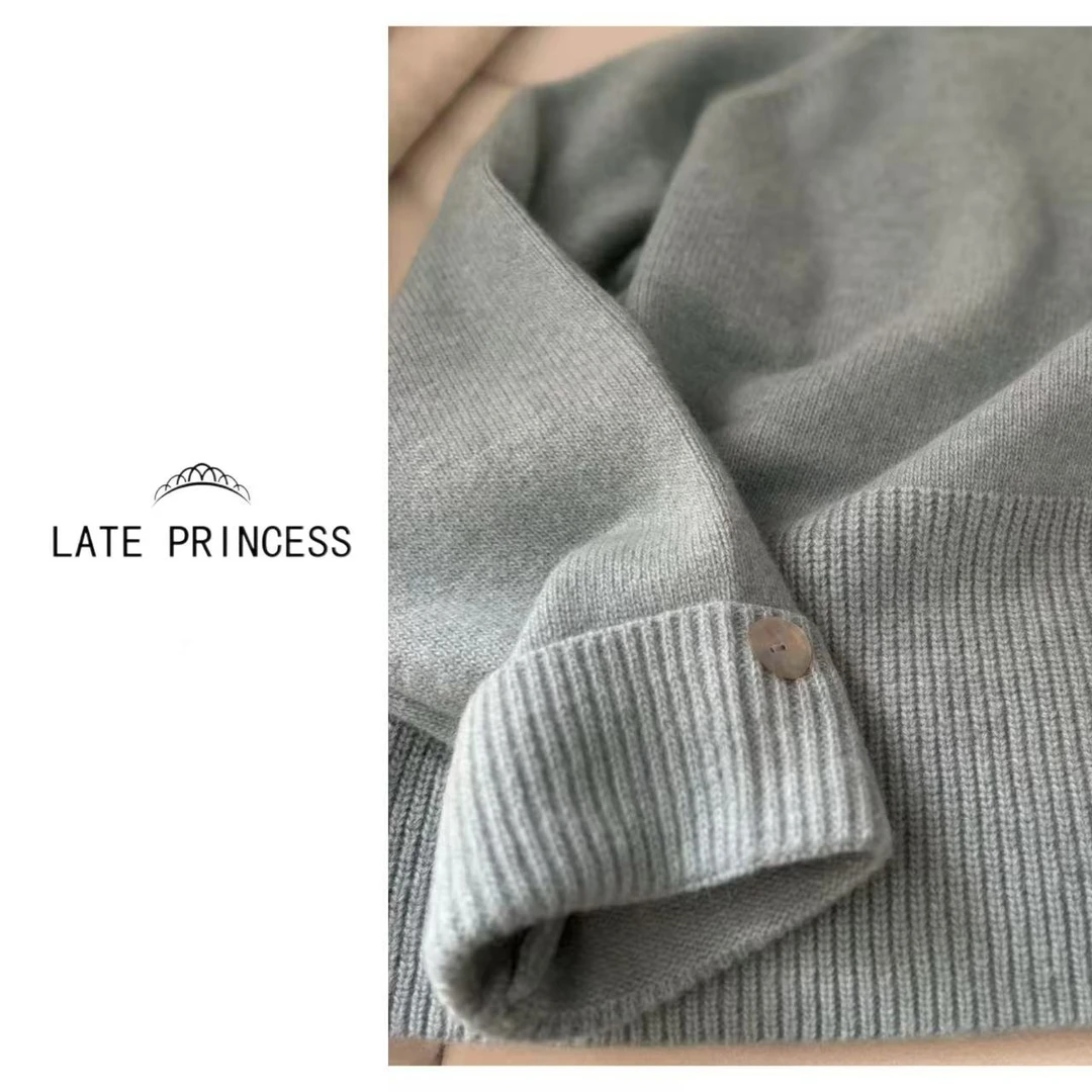 LATE PRINCESS【藏秘】秋冬新款圆领慵懒针织毛衣