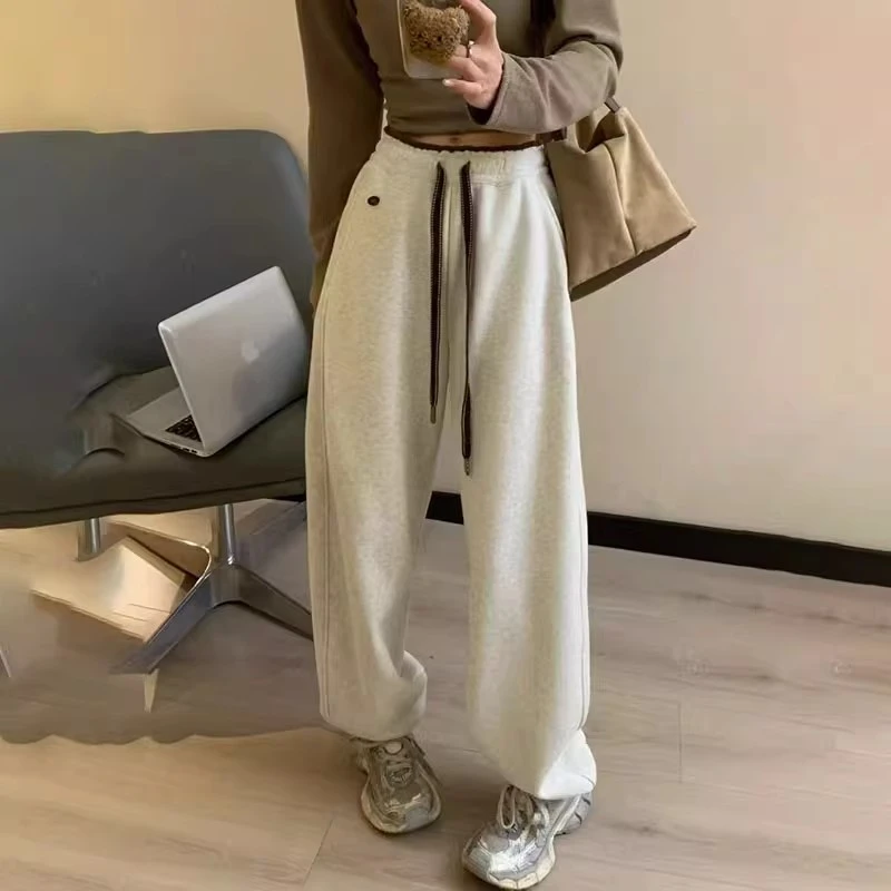 【原版品质】韩系e鸡蛋家秋冬加绒加厚休闲裤女百搭撞腰雪地束脚裤