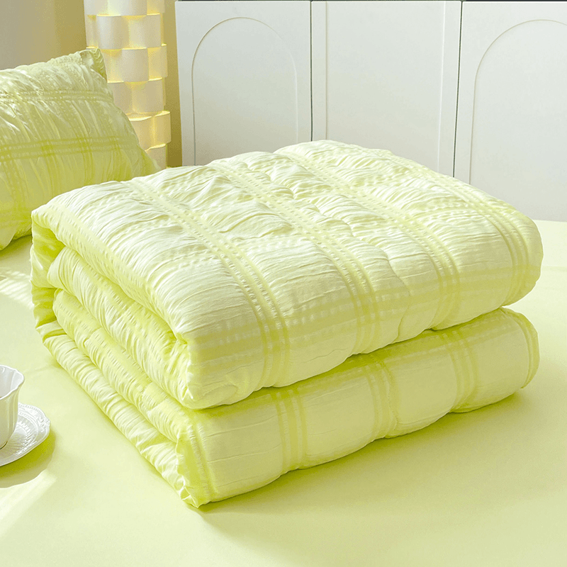 ins风泡泡纱夏被四件套夏凉被可机洗薄被子被芯宿舍单人床三件套