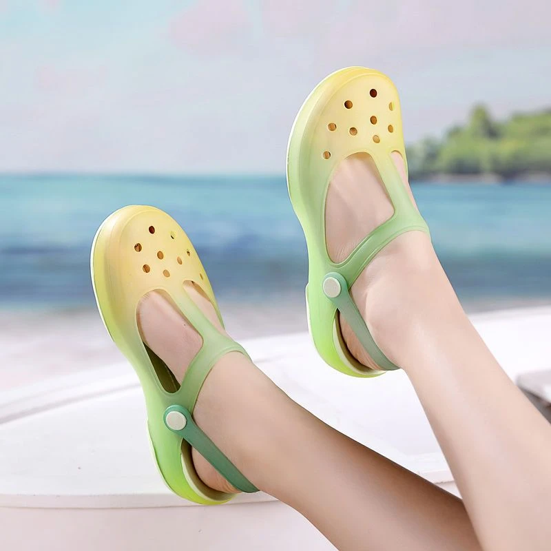DITTER洞洞鞋女凉鞋夏季新款外穿拖鞋厚底防滑海边度假沙滩鞋女