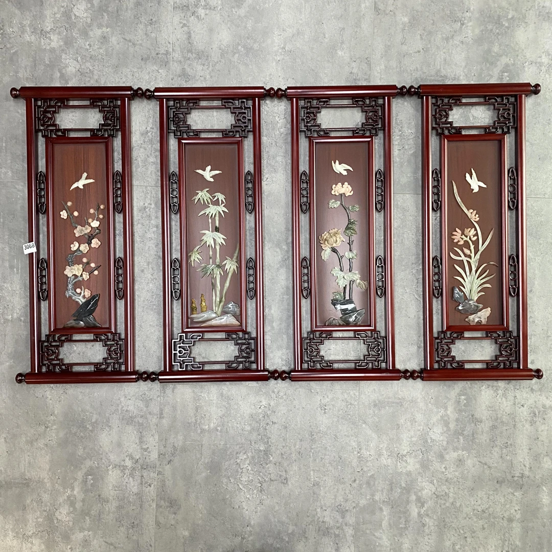 40*90梅兰竹菊四联（3068）装饰画客厅玄关走廊挂画书房品牌展示