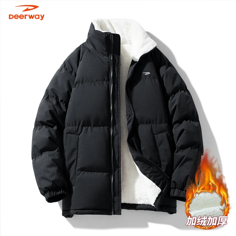 德尔惠冬季加绒加厚保暖棉服外套情侣款户外防风防寒大码冬装棉服