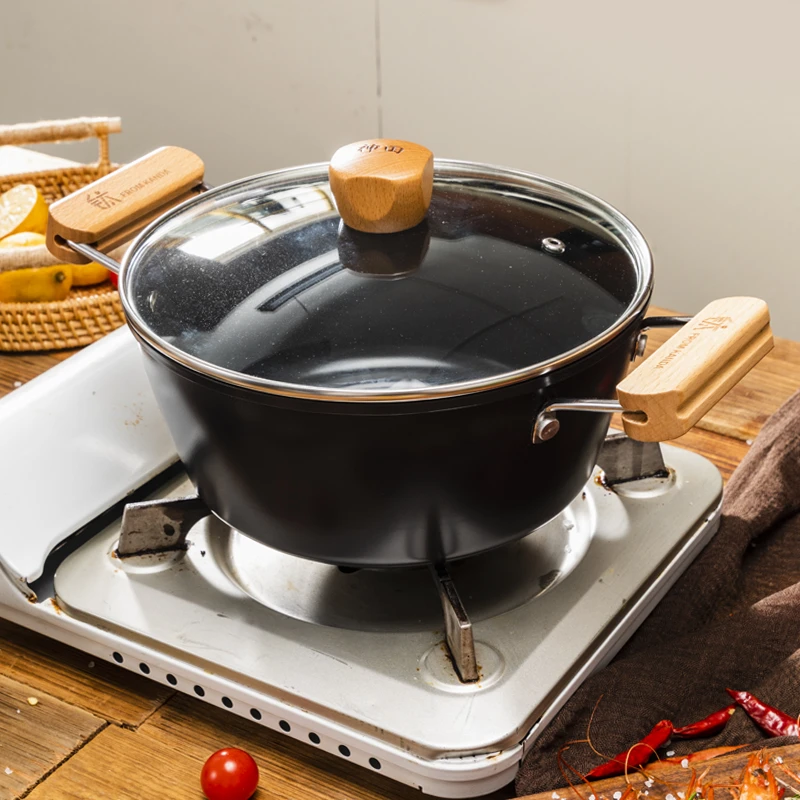 【阳子专属】神田钛铁汤锅0涂层家用炖汤炖煮锅具 燃气电磁炉通用