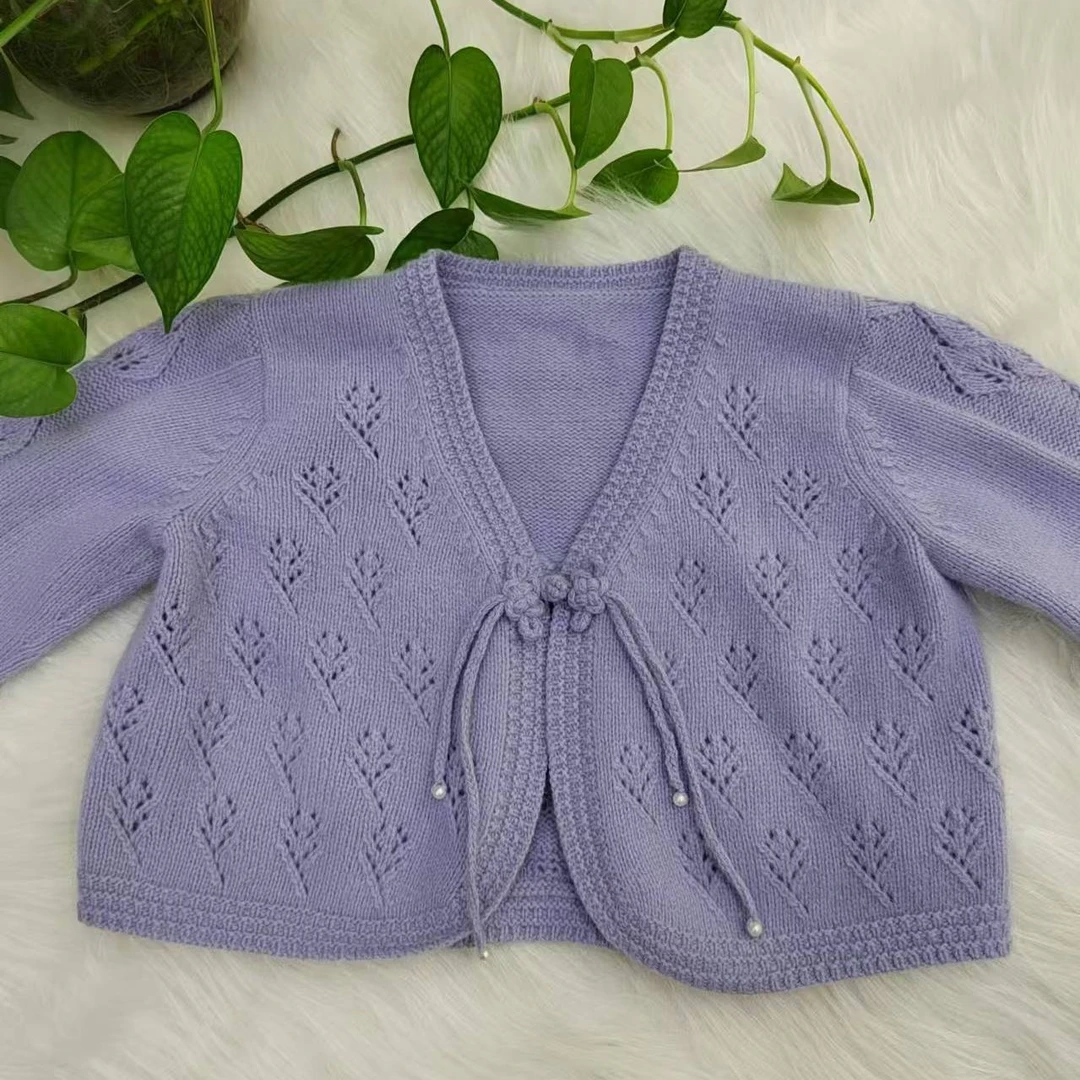 中国结小公主外套材料包 （非成品毛衣 附赠编织视频教程） 包邮