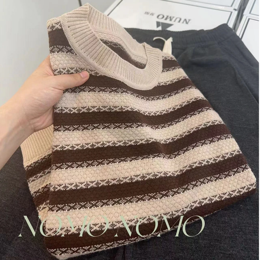 【咖条】2024新款百搭休闲条纹秋冬韩版A021