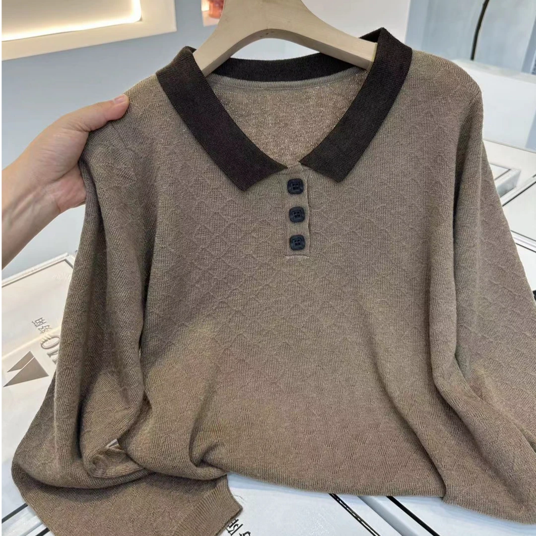 【卡布奇诺-长袖】2025新款秋季套头针织衫A964