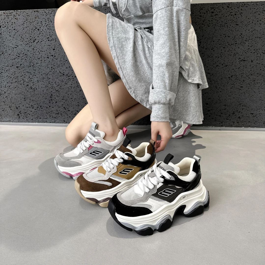 【猫爪弓形鞋】小个子炸街老爹鞋女款2024爆款百搭增高时尚休闲鞋
