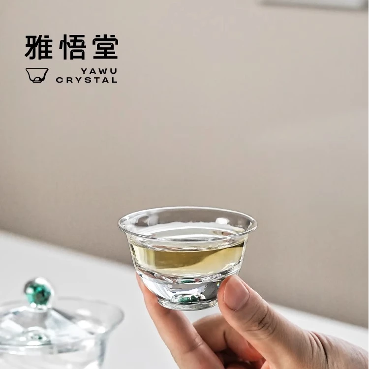 伍家坊雅悟堂翠微主人杯品茗杯水晶玻璃个人高端扶光茶杯