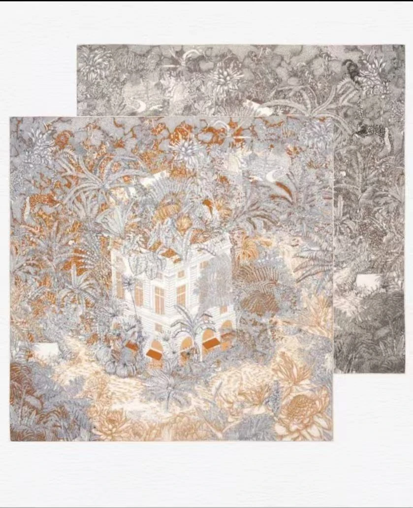 桑蚕丝真丝羊毛【福宝90方巾】女秋冬季高端百搭丝毛方丝巾围脖巾