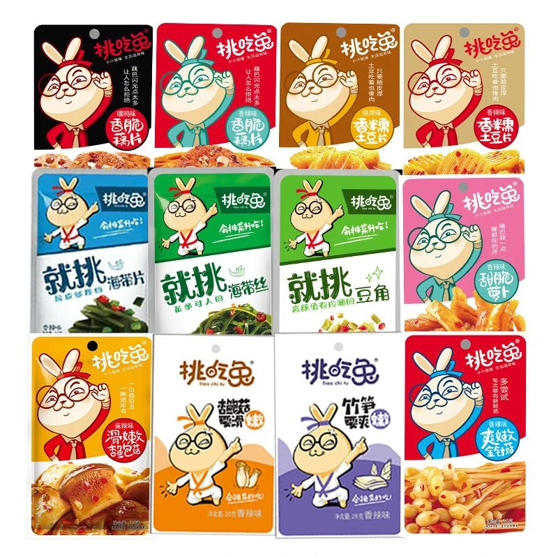 挑吃兔金针菇海带丝狼牙土豆片竹开即食桃吃兔素菜小零食1g笋