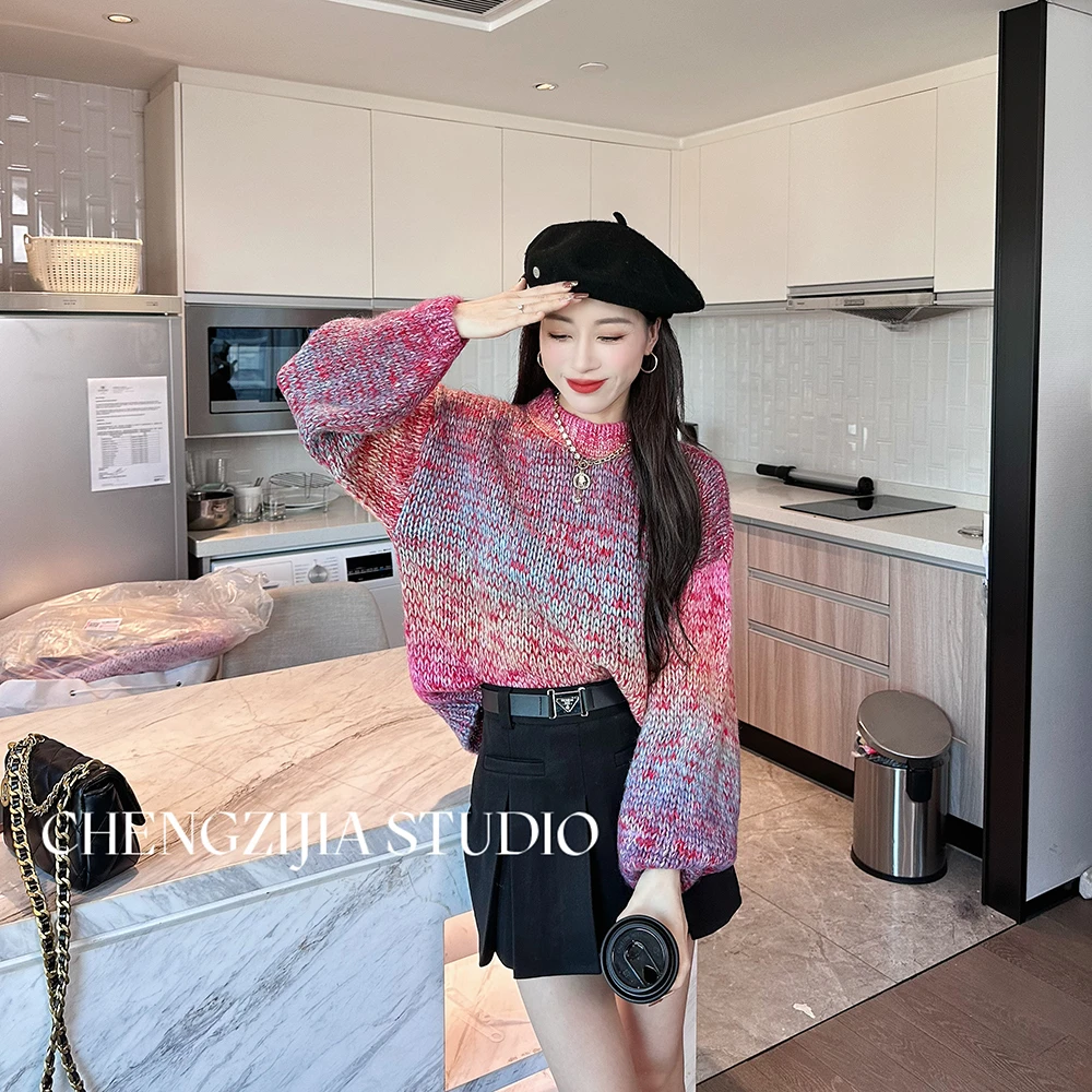 MY0299渐变色慵懒风软糯毛衣0004