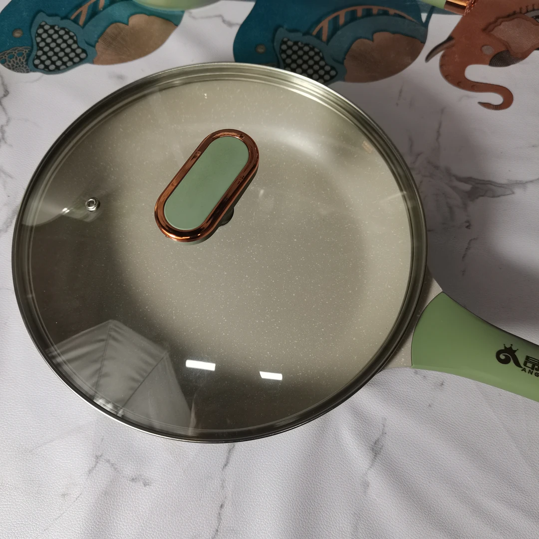 昂爵煎锅绿色麦饭石不粘锅