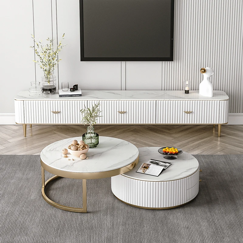 冬熊轻奢进口岩板茶几组合客厅家用现代简约设计师新款地柜 XC605