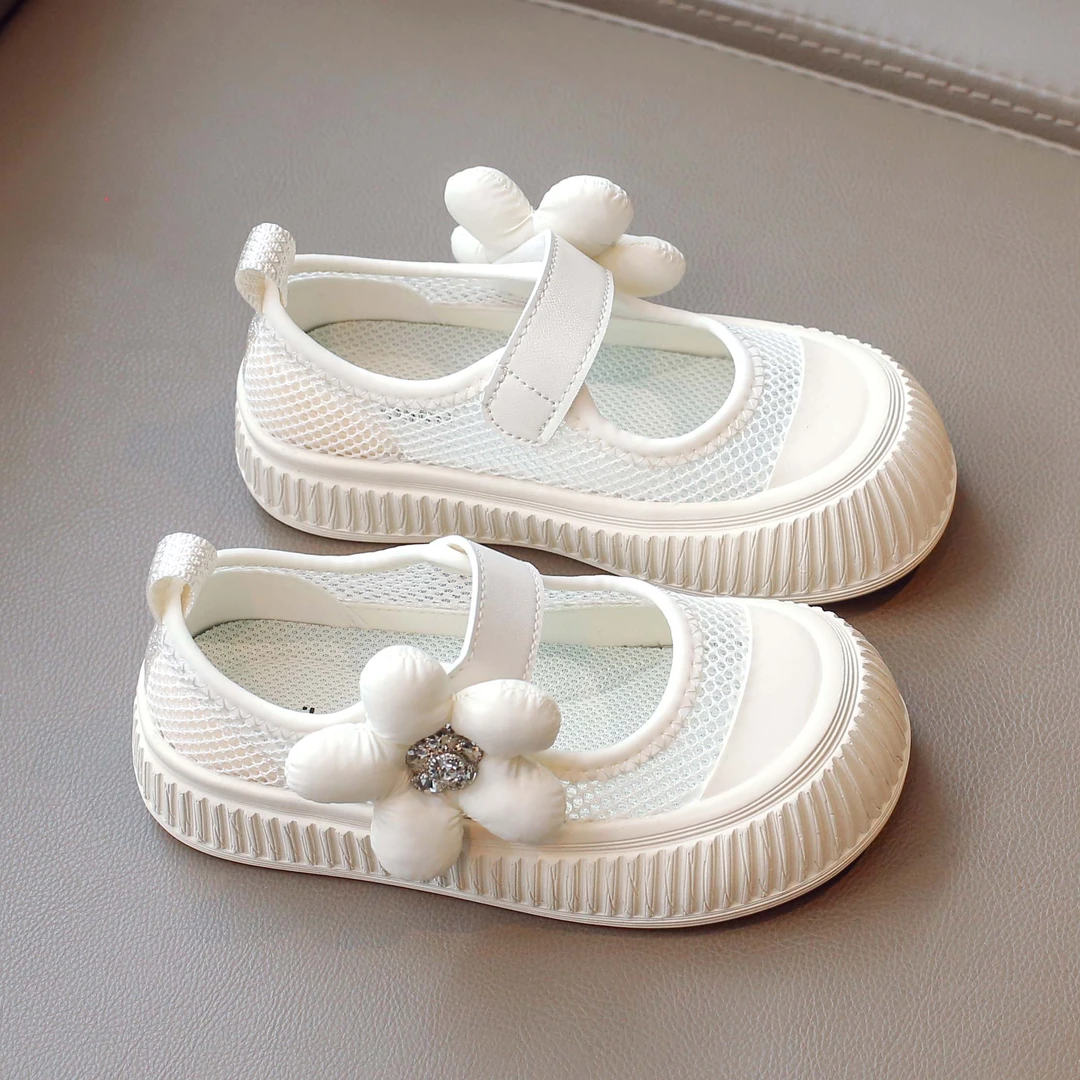 ABC夏款鞋子儿童小白鞋女童鞋夏季帆布鞋网面透气2024新款幼儿园