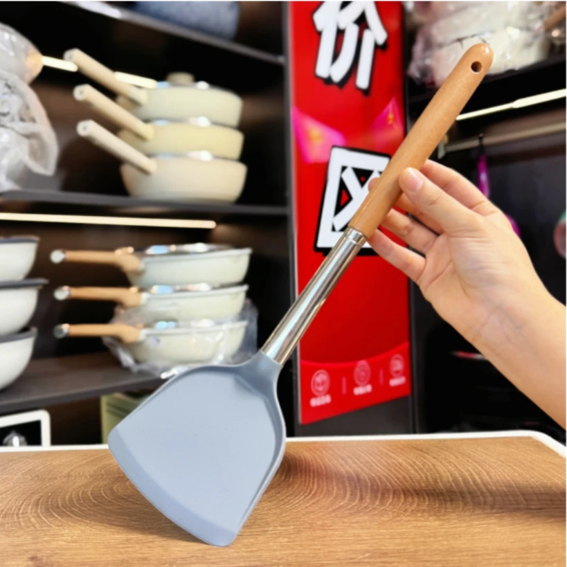 食品级榉木硅胶铲炒菜铲家用锅铲耐高温不伤锅厨房用