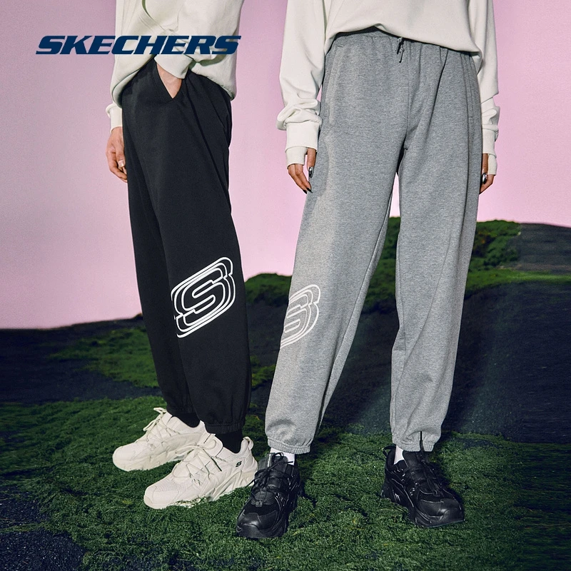 Skechers斯凯奇女士加绒运动长裤情侣休闲针织卫裤百搭L322W058