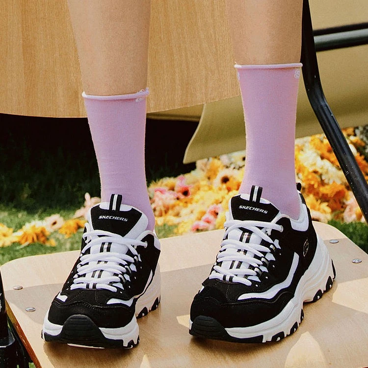 【小个子女生福音】斯凯奇经典百搭学生黑白情侣时尚老爹鞋8730076