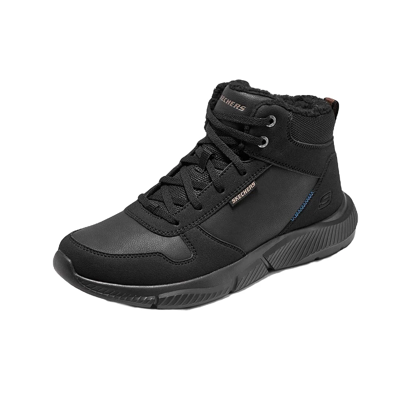 Skechers斯凯奇秋季新款男士绑带高帮鞋黑色百搭通勤休闲鞋210788