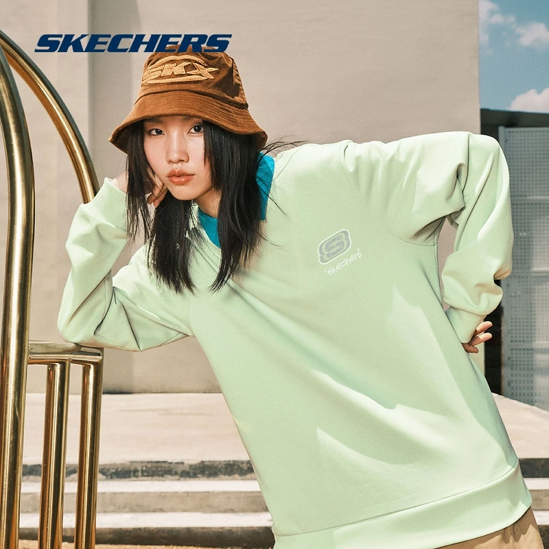 Skechers斯凯奇男女通用款时尚休闲圆领潮流百搭印花卫衣L322U138