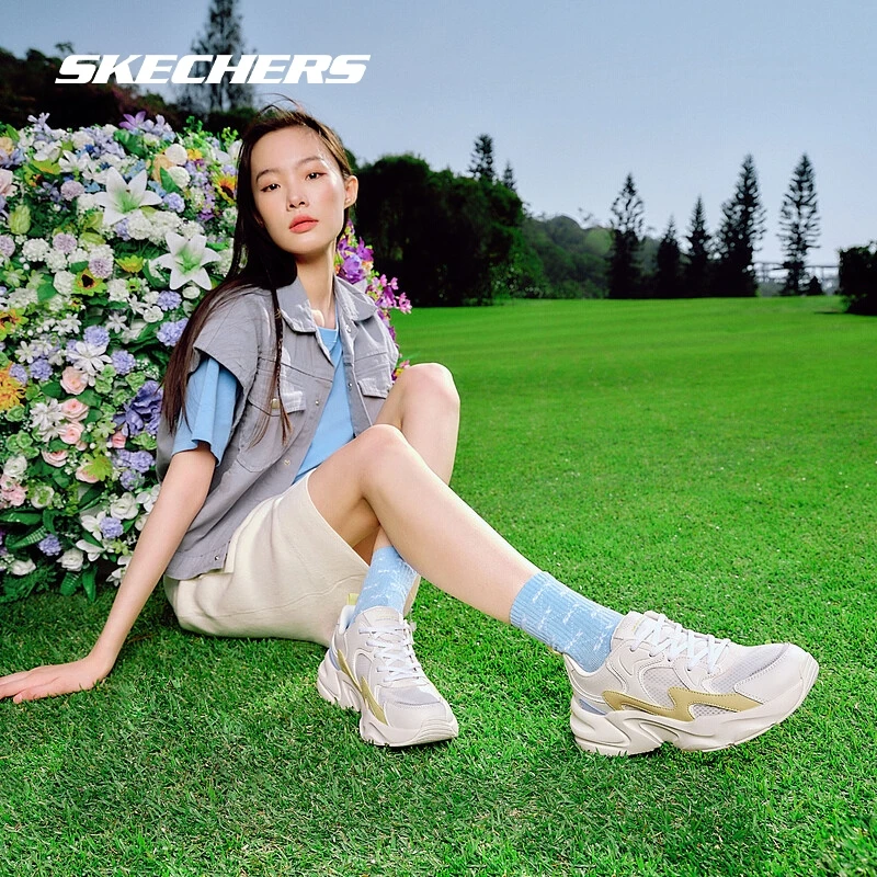 【明星同款】Skechers斯凯奇男女同款时尚潮流风绑带老爹鞋117364