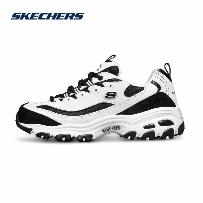 Skechers斯凯奇秋冬女子复古运动鞋增高休闲黑白时尚老爹鞋13148