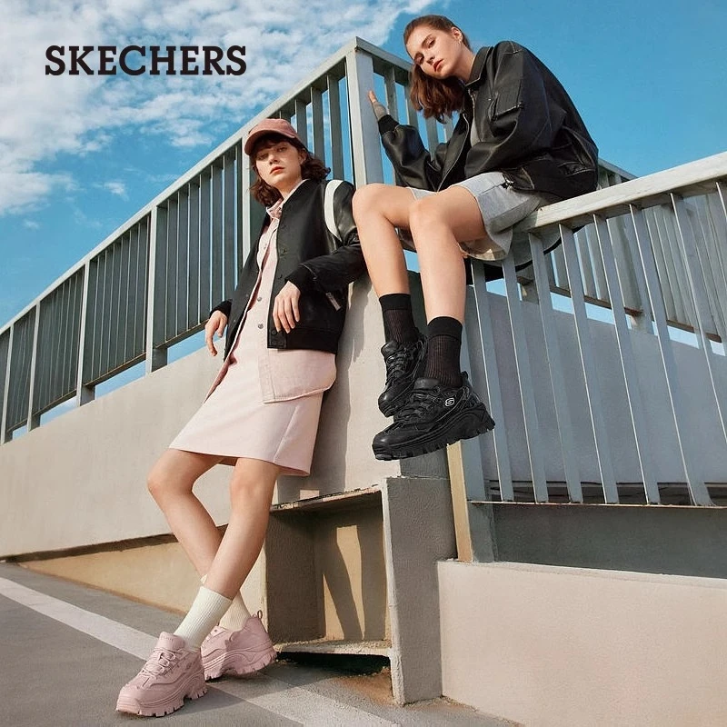 Skechers斯凯奇蜜糕鞋新款女厚底增高老爹鞋时尚休闲运动鞋177223