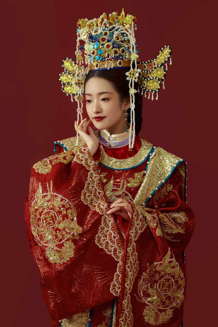 新娘头饰九龙九凤雁珠款挑高款，定制产品拍下不退