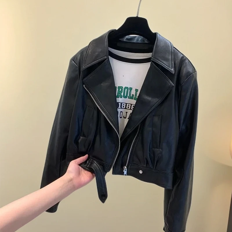 短款皮衣女外套春秋新款韩版时尚休闲百搭显瘦街头机车皮夹克外套