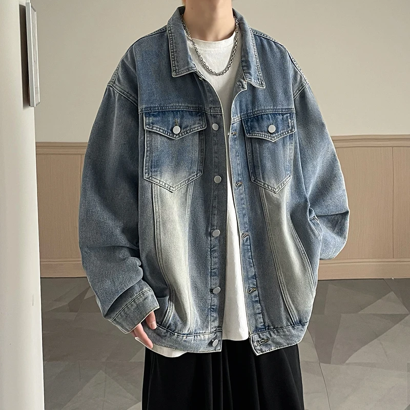迈特优秋季牛仔外套新款潮牌休闲宽松港风夹克 2071