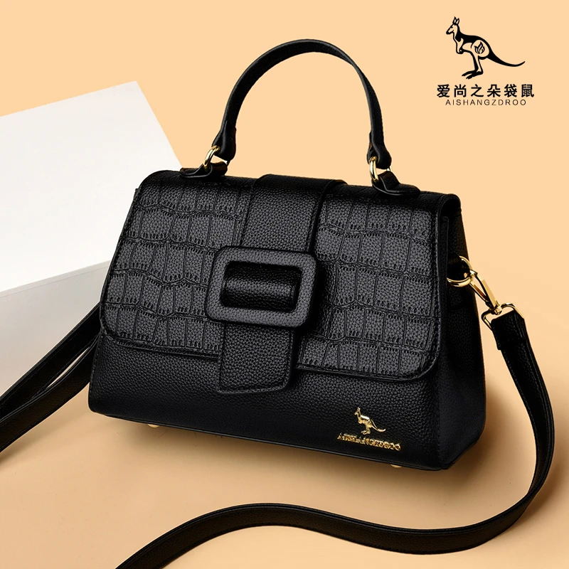 爆款正品时尚气质真皮简约百搭妈妈包韩版洋气大气潮流小众斜挎包