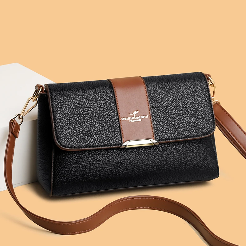 爆款正品时尚百搭简约妈妈包潮流单肩包真皮小众包包女韩版斜挎包