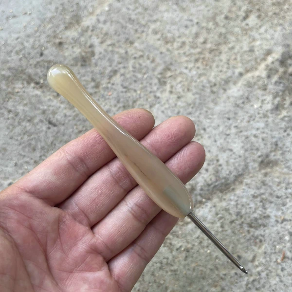 透透 长圆柄 羊角毛衣勾针柄毛线蕾丝手钩编织工具不锈钢针头定制
